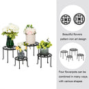 GAOMON 4pcs Round Ironwork Plant Stand Corner Plant Shelf Racks