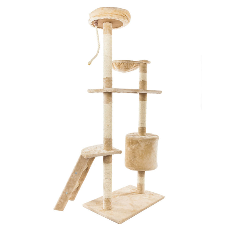 GAOMON Multi-level Cat Tree Condo Cat Climbing Frame for Kittens Cats Pets Beige