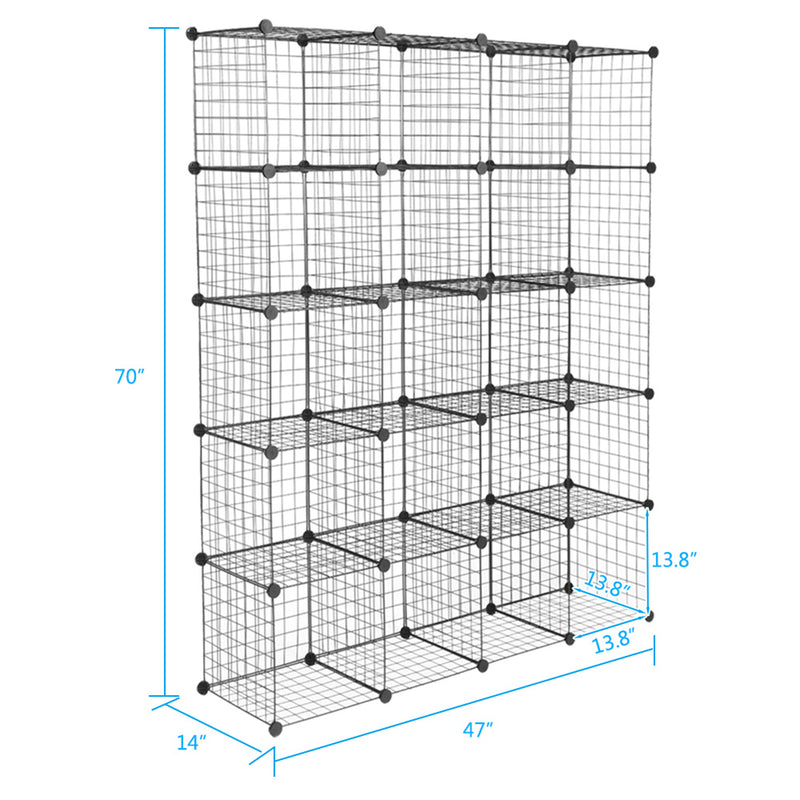 GAOMON Diy 20-cube Storage Rack Multifunctional Unit Modular Organizer