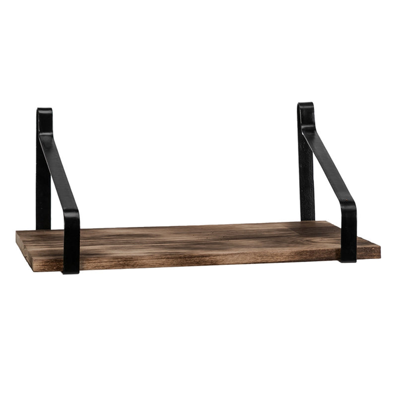 GAOMON 2pcs Wall Shelf Set Wood Board Shelf Brown