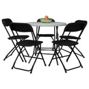 GAOMON 5pcs Folding Chair Plastic Portable Stackable Patio Stool Black
