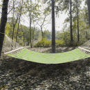 GAOMON 2 People Hammock with Wooden Poles Green Print Hanging Bed Green
