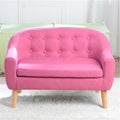 GAOMON Children Sofa for 2 Kids with Detachable Cushion for Living Room Rose Red