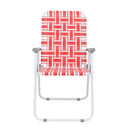 GAOMON 2pcs Beach Chair Steel Tube Bearing 120kg Folding Beach Chair Red White Strips