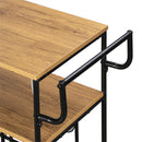 GAOMON 3-tier Wine Rack Cart Kitchen Rolling Storage Bar Wood Table Serving Trolley Black