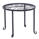 GAOMON 4pcs/set Shelf Black Paint Round Pattern Plant Stand Household Organizer Black