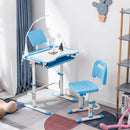 GAOMON Kids Desk Chair Set Height Adjustable Student Study Desk Home Schooling Blue