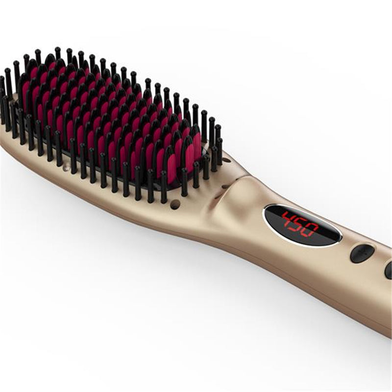 GAOMON Rapid Heating Hair Straightener Brush Ceramic Heated Electric Comb