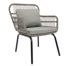 GAOMON 3 Pcs/set Patio Table Chair Set Outdoor Single Chair + Coffee Table Grey