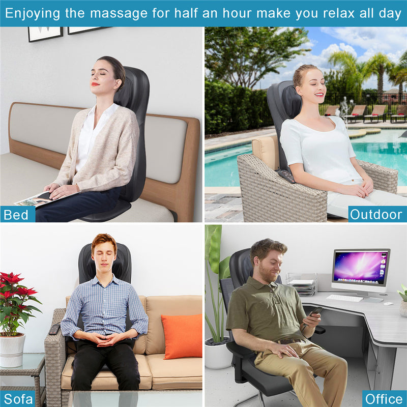 GAOMON 1 Set Massage Pad Fabric Three-inserts Massage Chair Pad Black