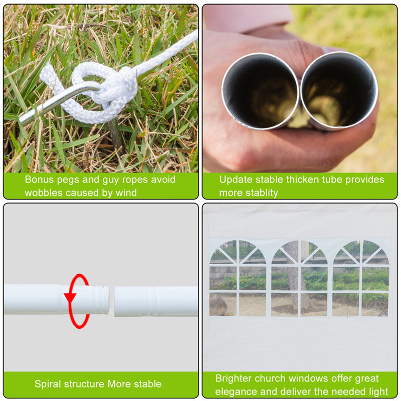 GAOMON 3-Sided Waterproof Assembled Tent Large Space with Spiral Tubes for Wedding Camping Parking