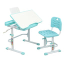 GAOMON Kids Desk Chair Set 80cm Hand-operated Lifting Table Top Blue Green