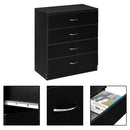 GAOMON 4-Drawer Wooden Dresser Storage Cabinets with Handles Black
