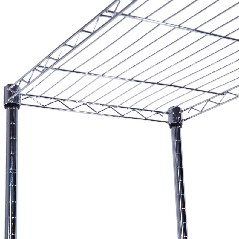 GAOMON 5-Layer Iron Shelf with 1.5" Smooth Wheels Chrome Plated Storage Rack Organizer