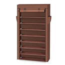 GAOMON Shoe Rack 10 Layers Widened Black Shoe Cabinet 160*30*88 Brown