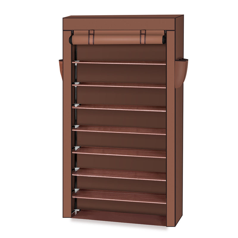 GAOMON Shoe Rack 10 Layers Widened Black Shoe Cabinet 160*30*88 Brown
