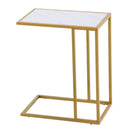 GAOMON Marble Side Table Easy to Assemble Table with Sturdy Table Legs 30x48x61cm