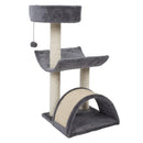 GAOMON Cat Condo Set 28-inch Tree Tower Scratching Post Step Ladder Grey