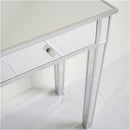 GAOMON Dressing Table Bedroom Table Glass Mirror Table with Two Drawers Silver