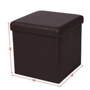 GAOMON 38*38*38cm Footstool Storage Cube Footrest Seat Brown