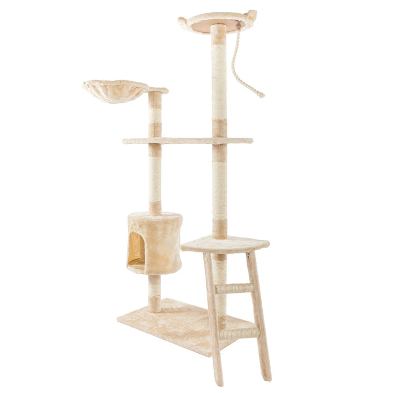 GAOMON Multi-level Cat Tree Condo Cat Climbing Frame for Kittens Cats Pets Beige