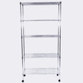 GAOMON 5-Layer Iron Shelf with 1.5" Smooth Wheels Chrome Plated Storage Rack Organizer