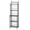GAOMON 5-tier Storage Rack Top Bathroom Storage Shelf Black