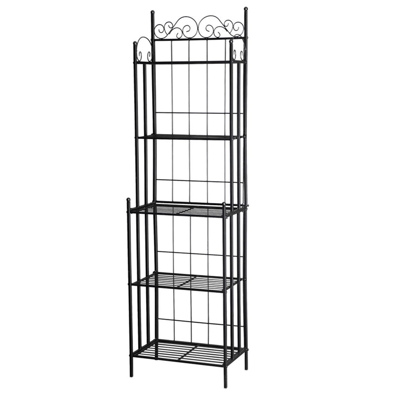 GAOMON 5-tier Storage Rack Top Bathroom Storage Shelf Black