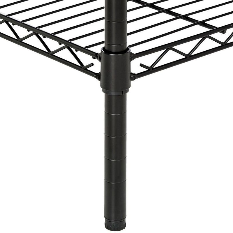 GAOMON 5-Layer Metal Shelf Rack Storage Rack for Kitchen Laundry Bathroom 180*90*35 Black