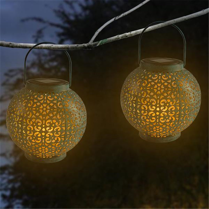 GAOMON 600mAh Solar Lantern Lights for Hanging Table Outdoor Solar Light Blue