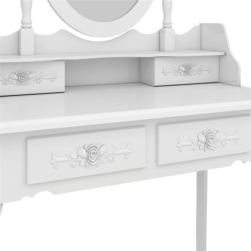GAOMON Mirror Dresser Mdf Modern Concise 4-Drawer Removable Mirror Dresser