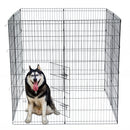 GAOMON 48" Basics Play Area Foldable Metal Pet Wire Fence 8 Pieces with Open Doors Black