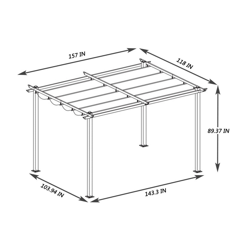 GAOMON Outdoor Patio Retractable Pergola Shady Shelters