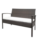 GAOMON 4pcs Embossing Armrest Chairs Love Double Seat Single Sofa Coffee Table Rattan Sofa Set