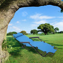 GAOMON Portable Camping Outdoor Seat Lounge Travel Folding Dual-use Extended Recliner Blue