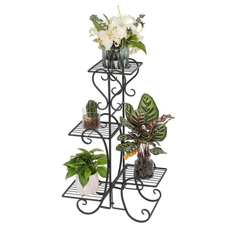 GAOMON 4-Tier Metal Shelves Flower Pot Plant Stand Display for Garden