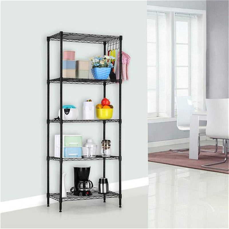 GAOMON Metal Storage Shelves Home Kitchen Microwave Oven Rack Organizer Black