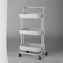 GAOMON 3 Layers Storage Cart for Kitchen Bedroom Milk White