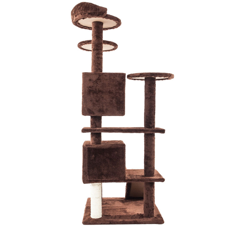 GAOMON Multi-level Cat Tree Condo Furniture Cat Climbing Frame Kittens Cats Pets Brown