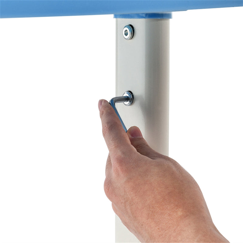 GAOMON Student Table Chair Set Adjustable White Paint Wood Grain Surface Plastic Blue