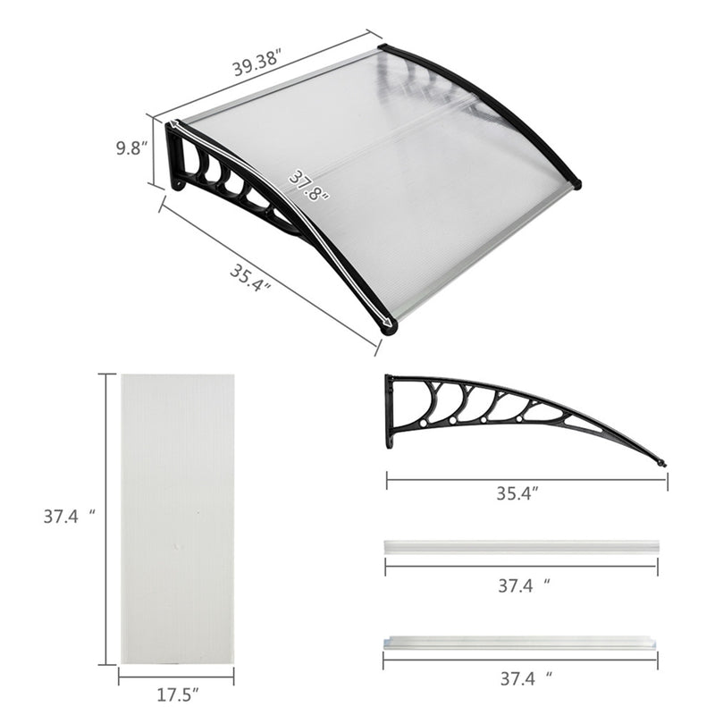 GAOMON Eaves Canopy 100*100 Roof Canopy Mini Rain Sun Shelter for Household Door Window