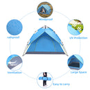 GAOMON Camping Tent 4-side Double-layer Double-door Hydraulic Easy Setup Tent Blue