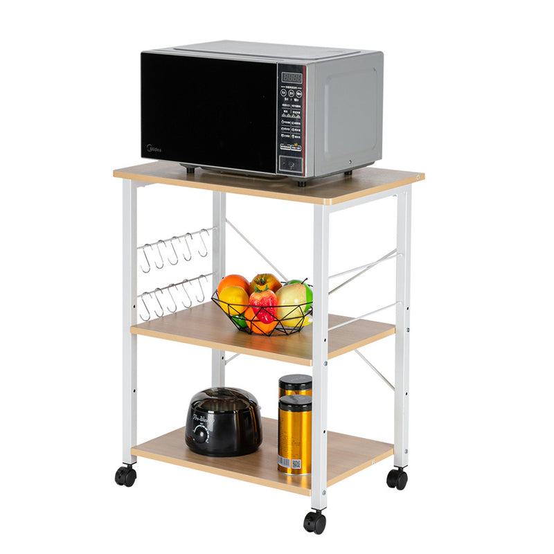 GAOMON 3 Layer Movable Microwave Oven Rack 60*40*73cm White