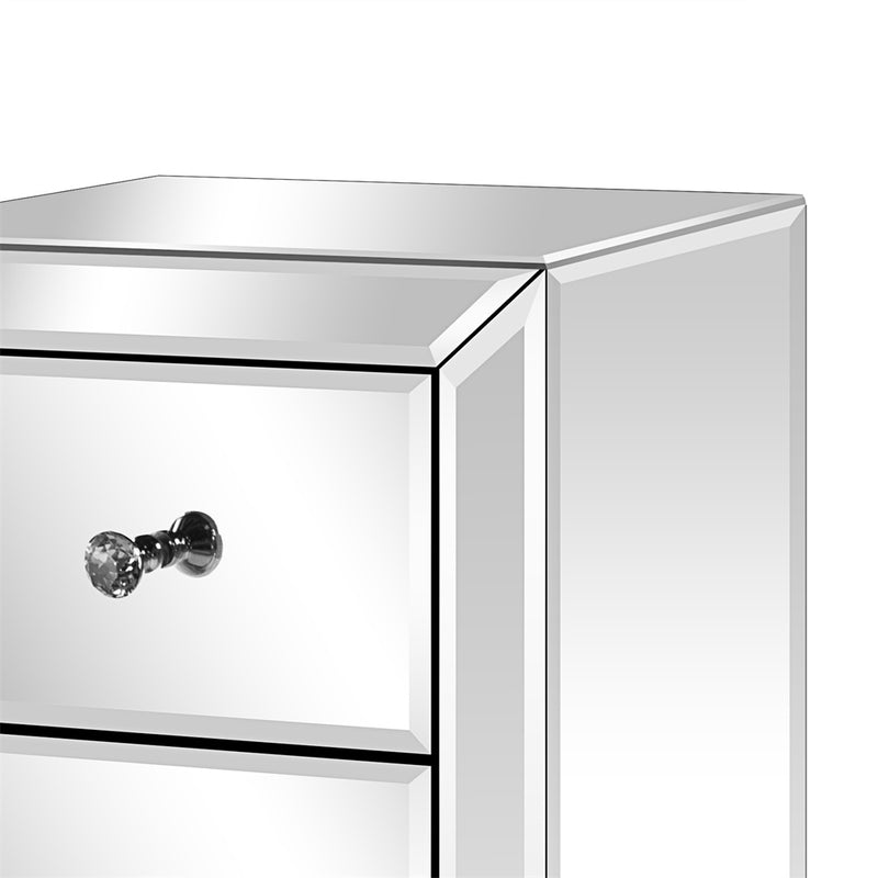 GAOMON Modern Mirrored Night Stands with 3 Drawers Bedside Table End Table