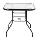 GAOMON Outdoor Dining Table Weather-Proof Patio Garden Square Tempered Glass Table