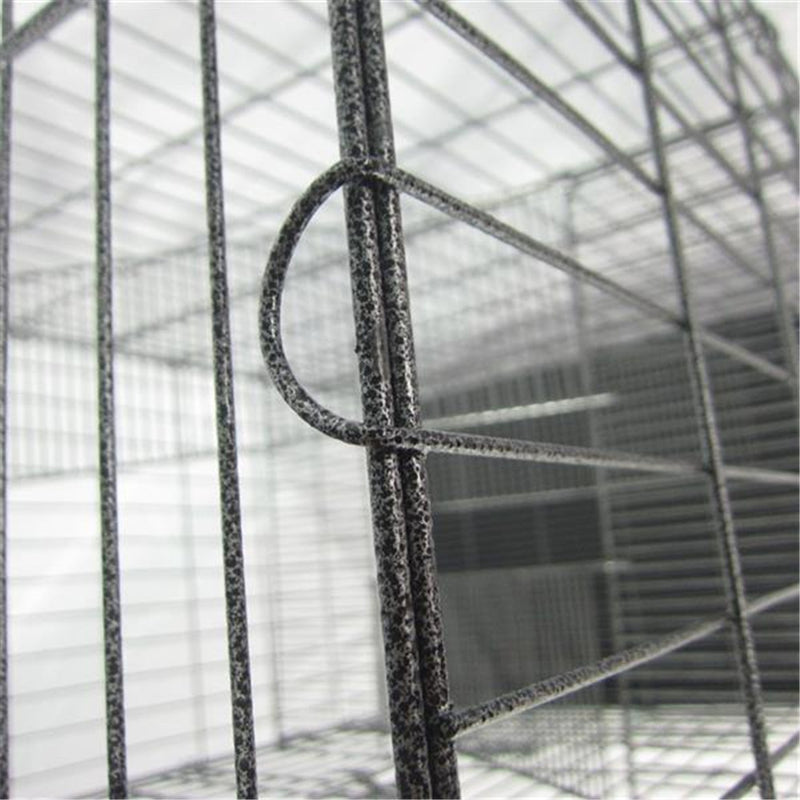 GAOMON Pet Wire Cage Folding Game Fence Portability Cat Nest with Climbing Ladder Silver