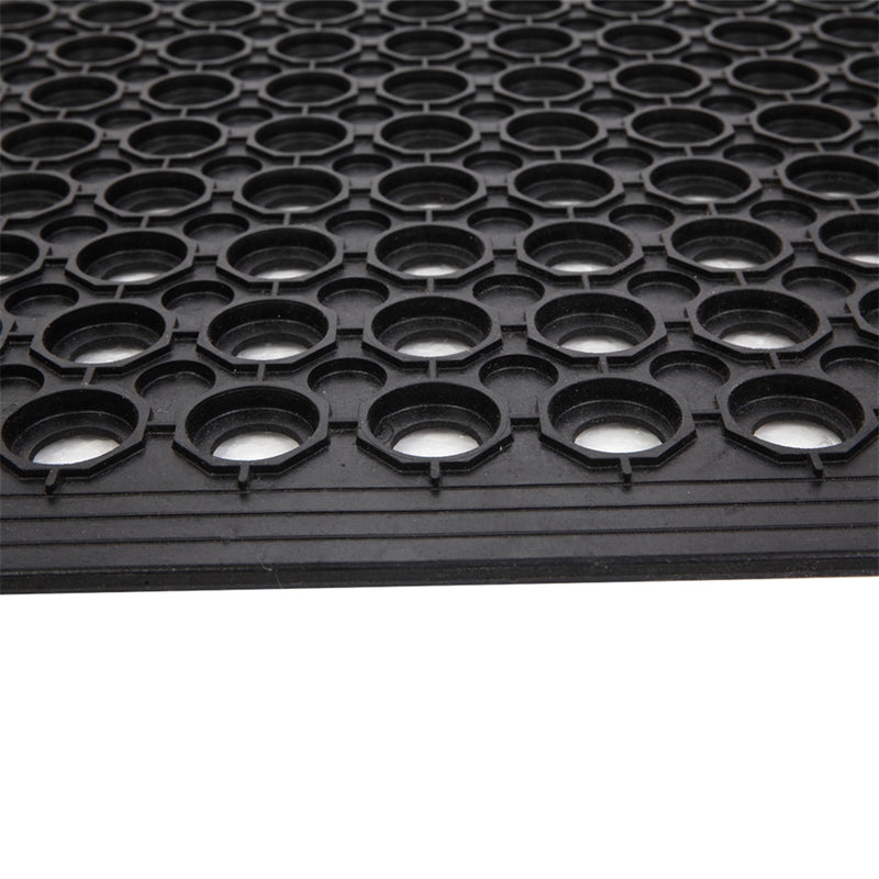 GAOMON Rubber Hexagonal Mat Waterproof Anti-Slip Floor Mat for Bars Kitchen Restaurants 60x90cm