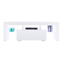 GAOMON LED Cabinet TV White Particle Board TV Stand w/Single Drawer White
