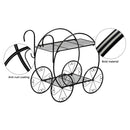 GAOMON 2-Tier Flower Pot Stand Garden Cart Design Plant Holder Black