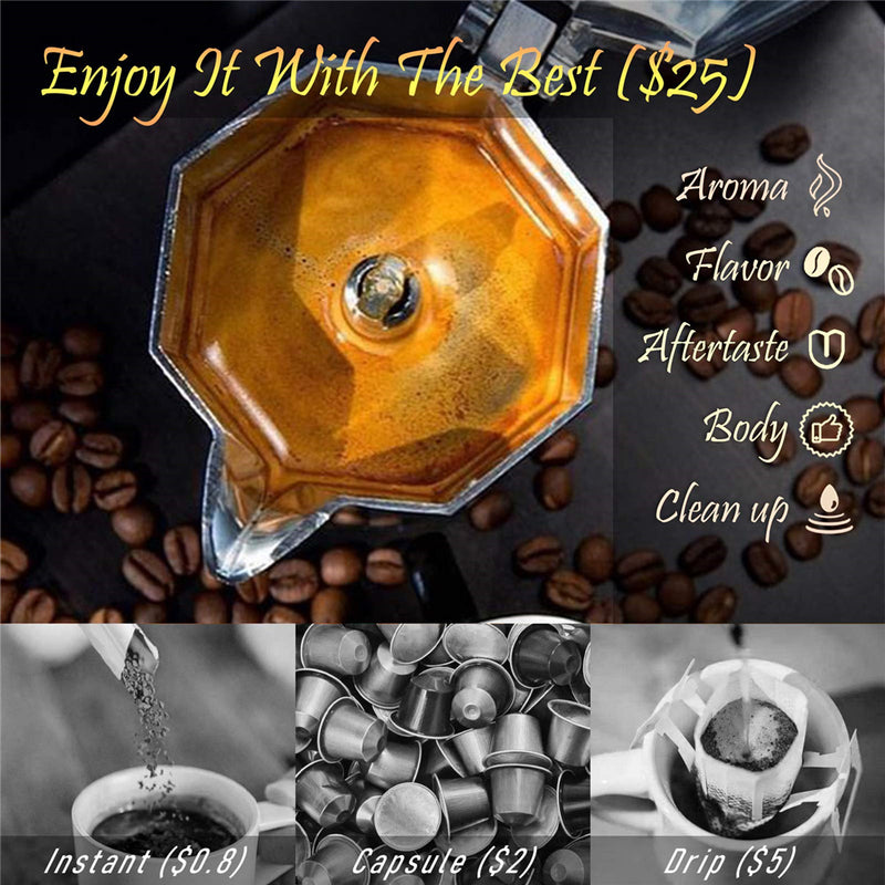GAOMON 6Oz Espresso Pot 3 Cup Moka Pot Italian Cuban Greca Coffee Pot Red